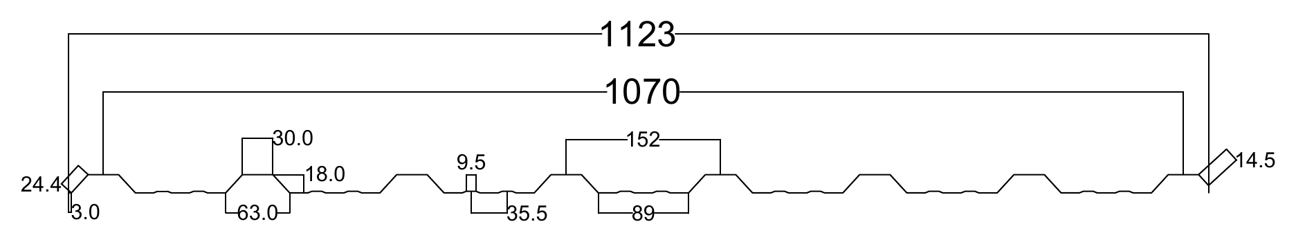 Trapezoidal Sheet Roll Forming Machine TR 40/18 — technical drawing