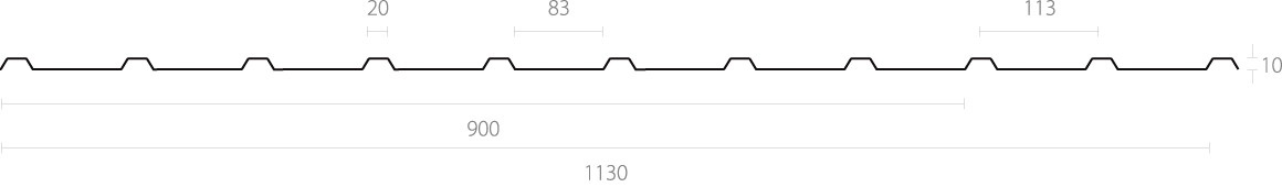 Trapezblech-Profiliermaschine TR 40/10 — technical drawing